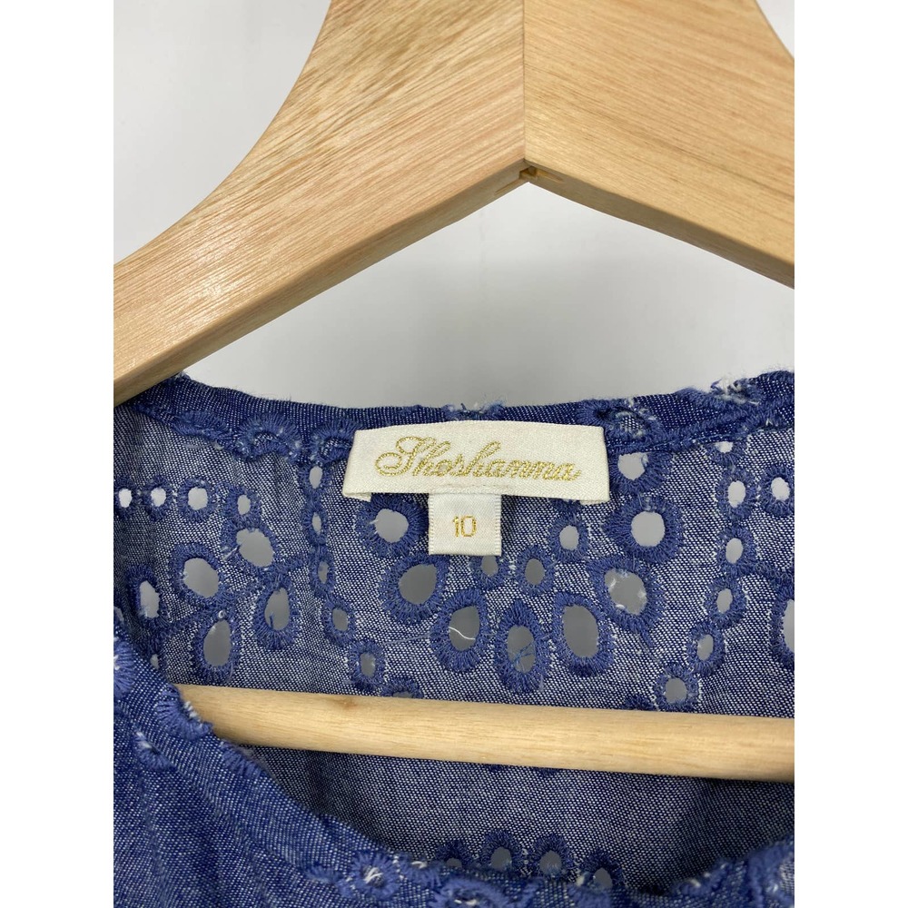 Shoshanna Chambray Embroidered Eyelet Button dress - Picture 4 of 6